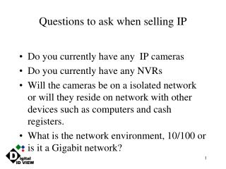 Questions to ask when selling IP