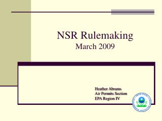 NSR Rulemaking March 2009