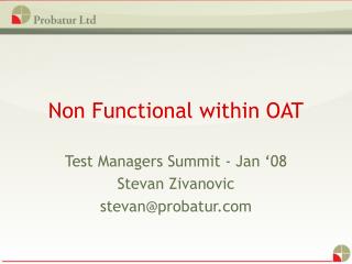 Non Functional within OAT