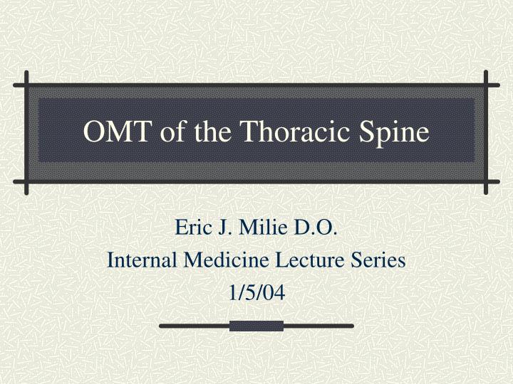 omt of the thoracic spine