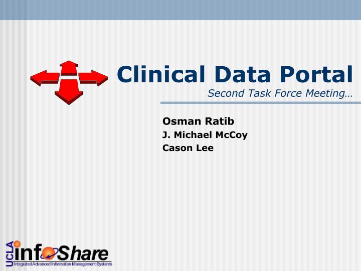 clinical data portal second task force meeting