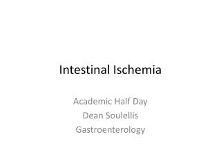 Intestinal Ischemia