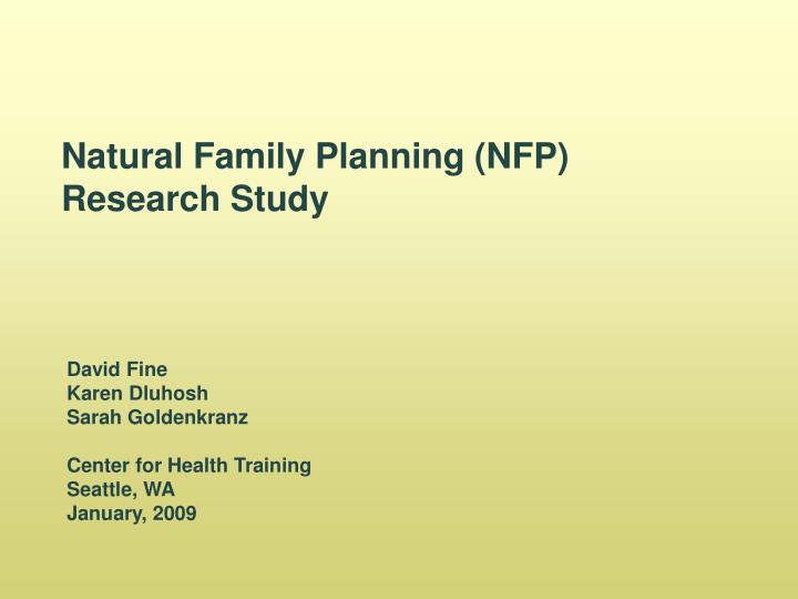 natural family planning nfp research study
