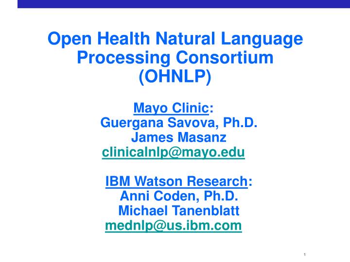 open health natural language processing consortium ohnlp