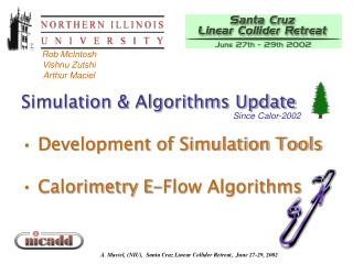 Simulation &amp; Algorithms Update Development of Simulation Tools Calorimetry E-Flow Algorithms