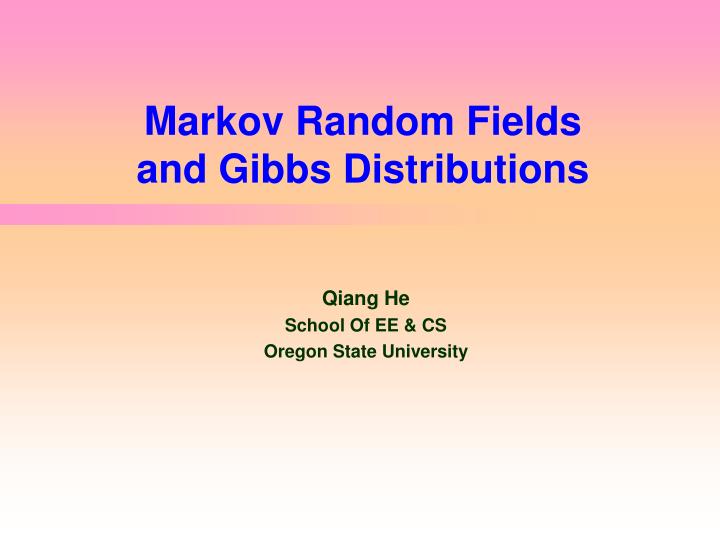 markov random fields and gibbs distributions