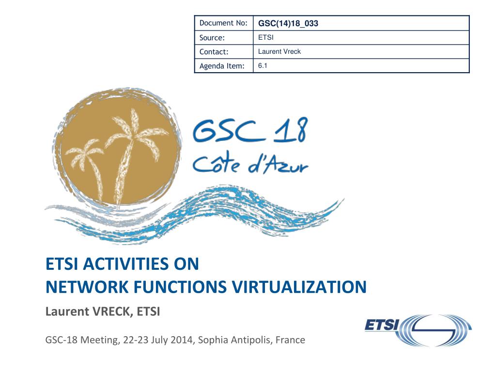 PPT - ETSI activities on Network Functions Virtualization PowerPoint ...