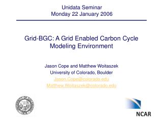 Grid-BGC: A Grid Enabled Carbon Cycle Modeling Environment