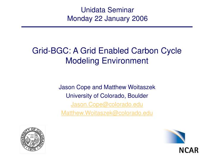 grid bgc a grid enabled carbon cycle modeling environment