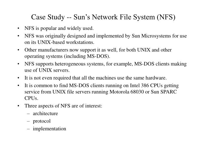 case study sun s network file system nfs