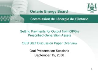 Oral Presentation Sessions September 15, 2006