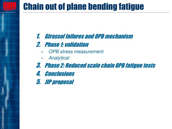 chain out of plane bending fatigue