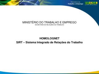 minist rio do trabalho e emprego secretaria de rela es do trabalho