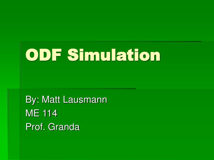odf simulation