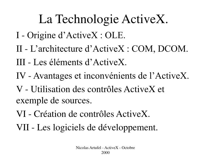 la technologie activex