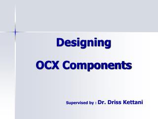 Designing OCX Components