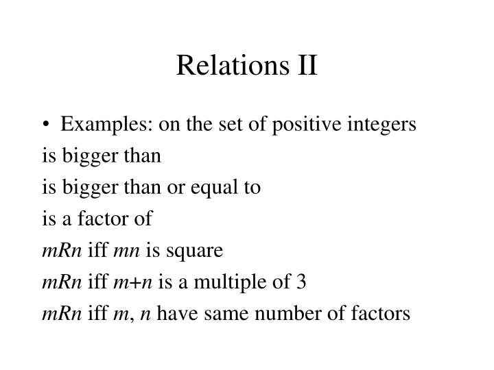 relations ii