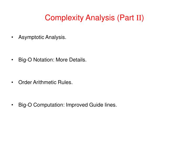 complexity analysis part ii