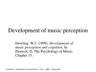 Development of music perception