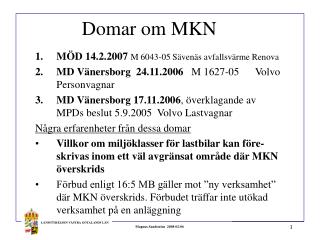 domar om mkn