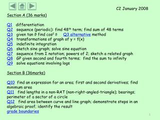 Section A (36 marks) Q1 differentiation