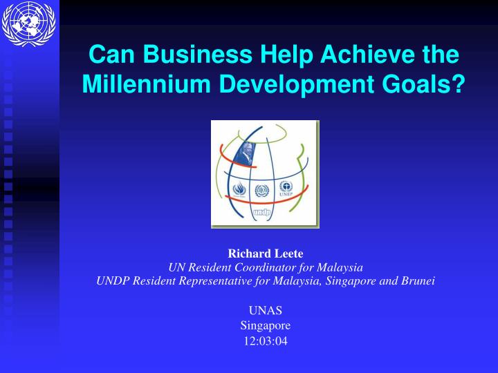 can business help achieve the millennium development goals
