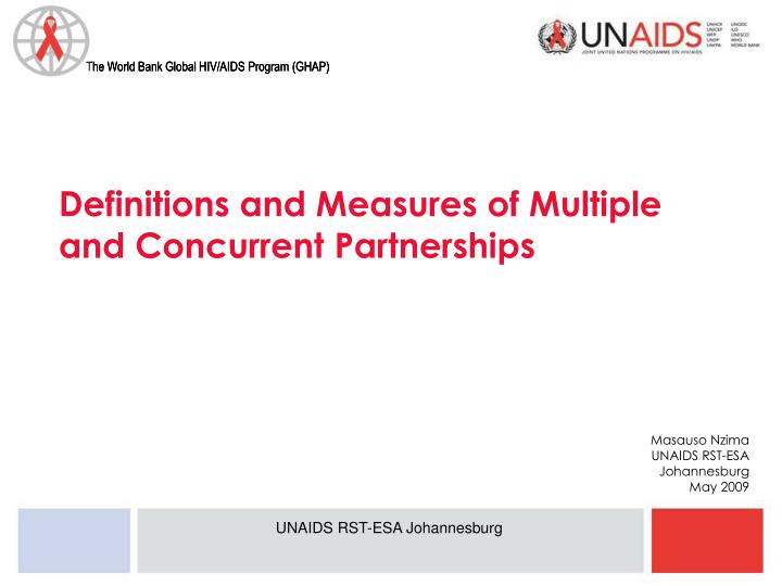 definitions and measures of multiple and concurrent partnerships