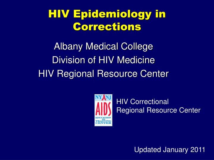 hiv epidemiology in corrections