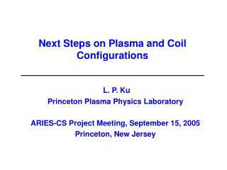 Next Steps on Plasma and Coil Configurations