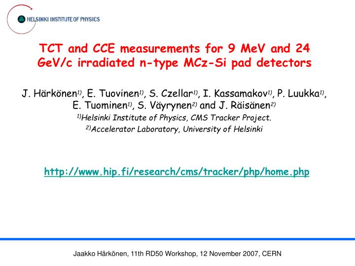tct and cce measurements for 9 mev and 24 gev c irradiated n type mcz si pad detectors