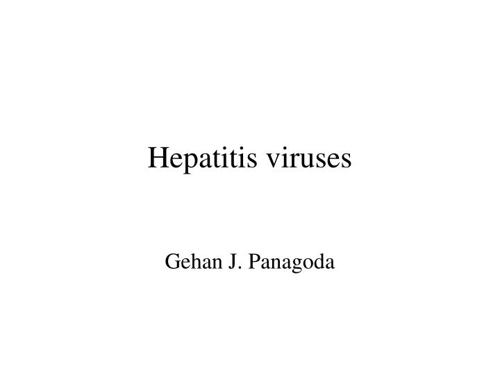 hepatitis viruses