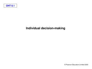 Individual decision-making