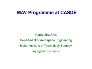 MAV Programme at CASDE