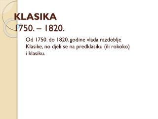 klasika 1750 1820