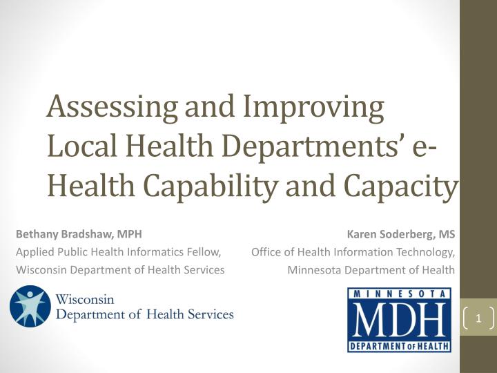 assessing and improving local health departments e health capability and capacity