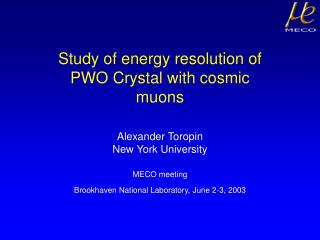 Study of energy resolution of PWO Crystal with cosmic muons