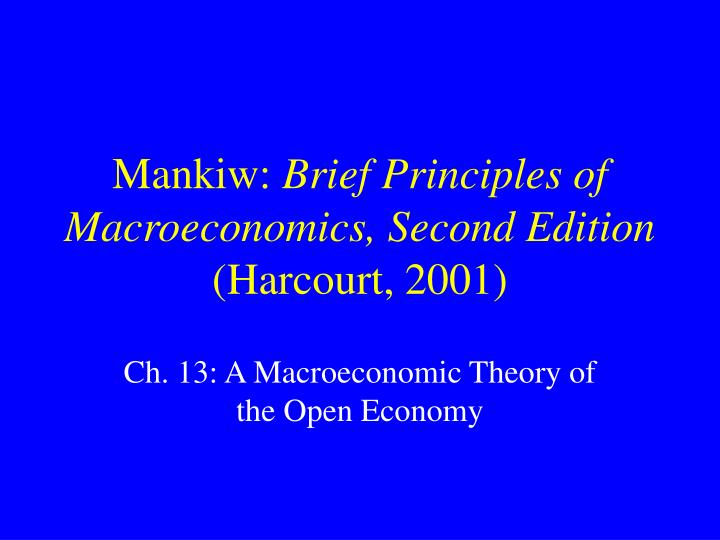 mankiw brief principles of macroeconomics second edition harcourt 2001