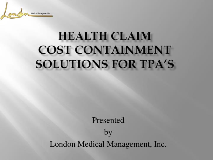 health claim cost containment solutions for tpa s