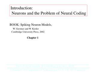 Introduction: Neurons and the Problem of Neural Coding