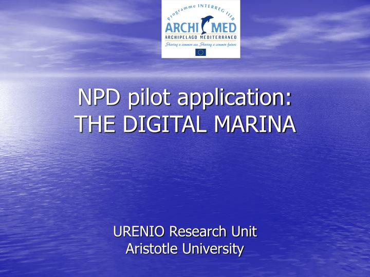 npd pilot application the digital marina