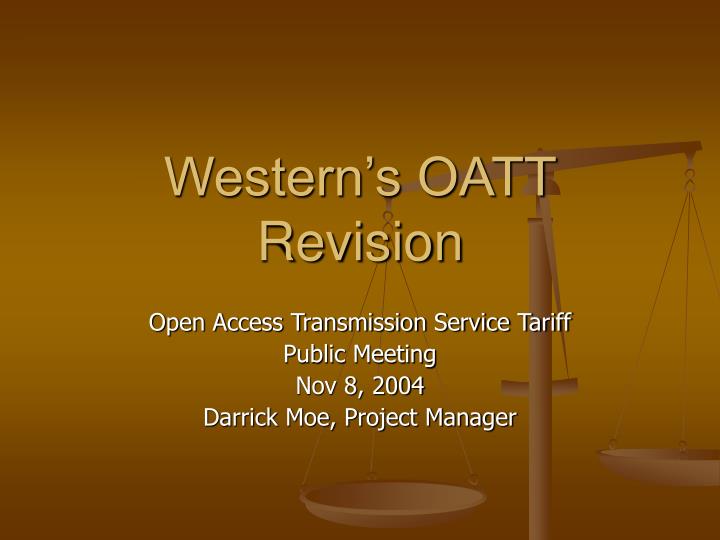 western s oatt revision