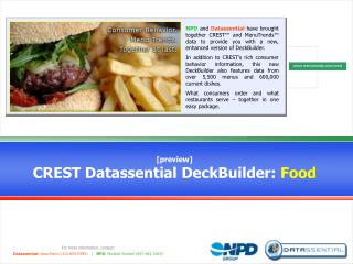 [preview] CREST Datassential DeckBuilder: Food