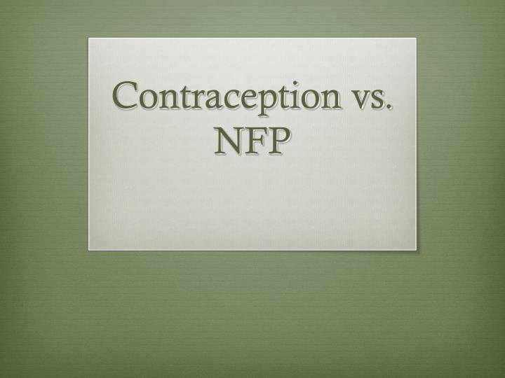 contraception vs nfp