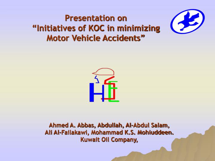 presentation on initiatives of koc in minimizing motor vehicle accidents