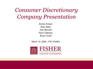 Consumer Discretionary Company Presentation