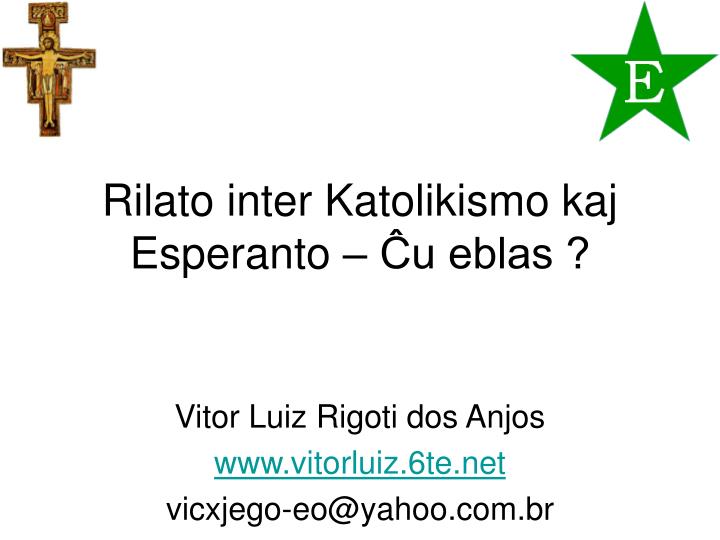 rilato inter katolikismo kaj esperanto u eblas