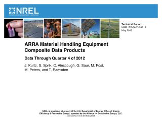 ARRA Material Handling Equipment Composite Data Products Data Through Quarter 4 of 2012