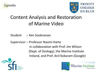 Content Analysis and Restoration of Marine Video