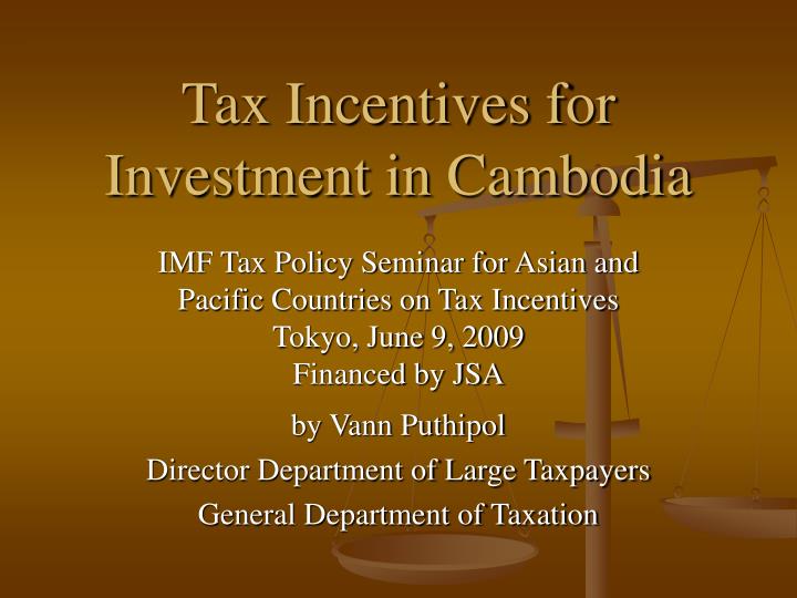 tax incentives for investment in cambodia