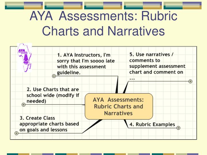 aya assessments rubric charts and narratives